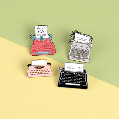 Retro Cartoon Telegraph Fax Machine Brooch
