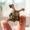 Neues Mini-Metall-Schildkrötenform-Kupfer-Ornament Dekoratives Handwerk Glücksbringer Schreibtischornamente Langlebigkeitstier Schildkrötenfiguren