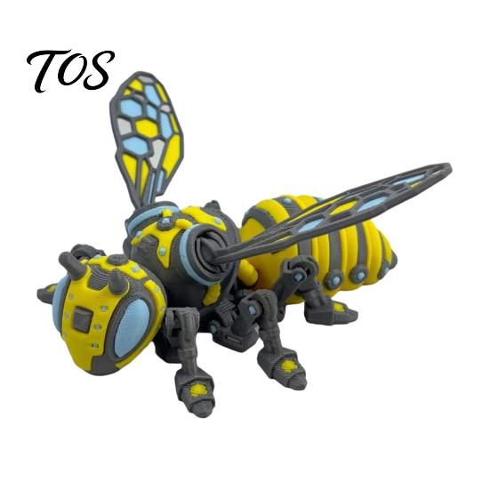 Mechanisches Bienenornament 3D-gedruckte Figur, Hornisse mit beweglichen Gelenken, Gelenkiges Wespen Schreibtischzubehör Modell Fidget Toy, Insektendekoration für Zuhause