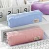 Corduroy Pencil Case Minimalist Solid Color Large Capacity Stationery Bag Portable Zipper Pencil Pouch For Travel School Or Home
