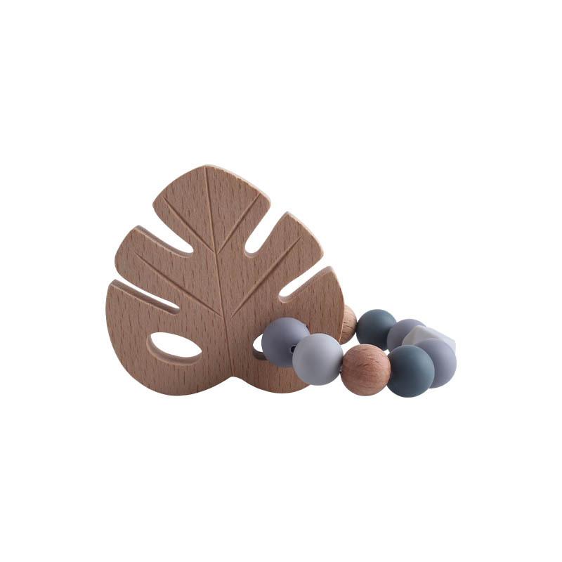 DIY Baby Personalized Name Leaf Pacifier Clips Holder Chain Teething Toys Gifts Wooden Ring Anti-drop Chains Babies