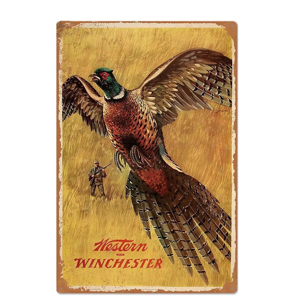 Vintage Hunting Plaque Metal Posters Signs Wall Decor for Man Cave Room Decorative Metal Plate Hunter