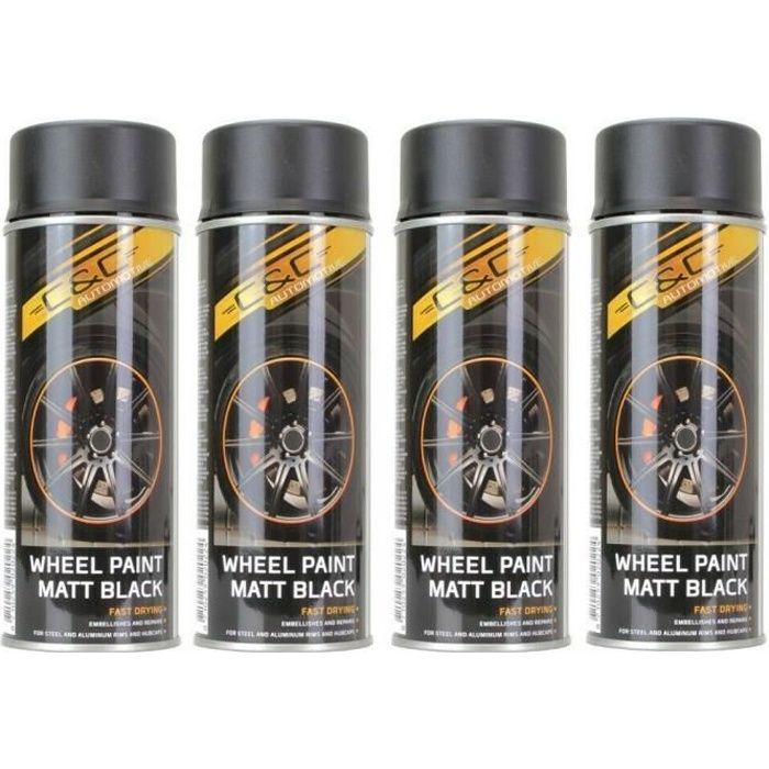 Spray de peinture - Noname - Noir Mat - 4 Bombes - Pour Jantes et Enjoliveur - Voiture