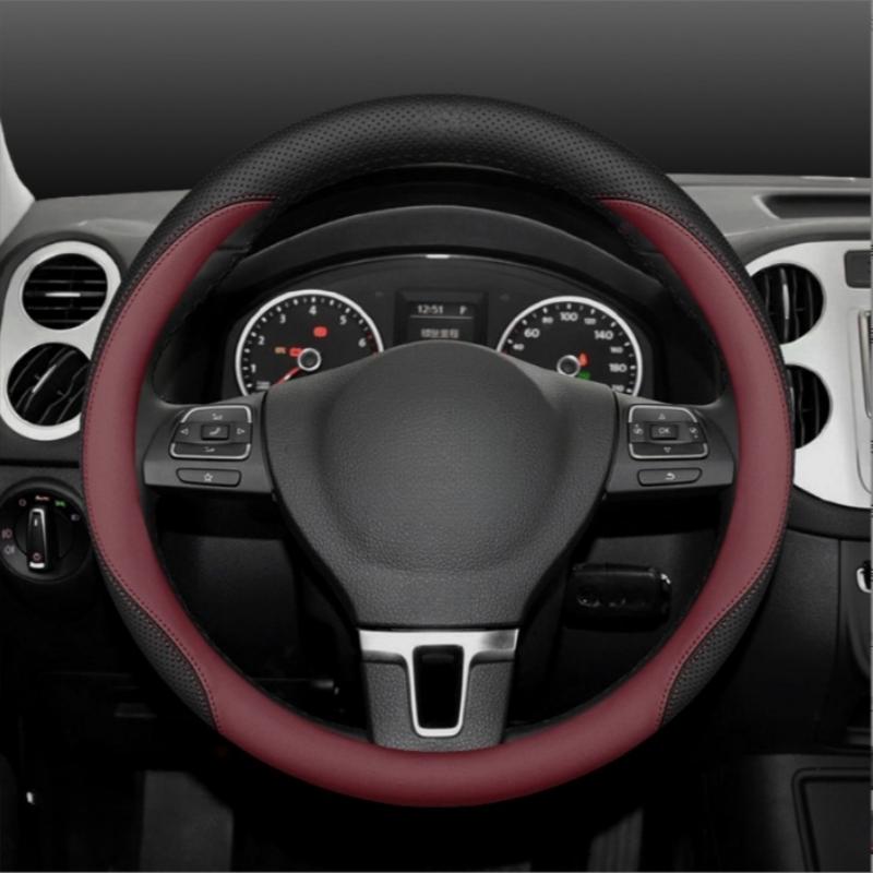 Leder Maßgeschneiderte Auto-Lenkradabdeckung für Volkswagen Golf 7 GTI Golf R MK7 VW Polo GTI Innenraum Auto Autozubehör
