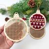 Runde Holz-Kreuzstich-Dekorations-Kits für DIY-Weihnachtsbaumschmuck
