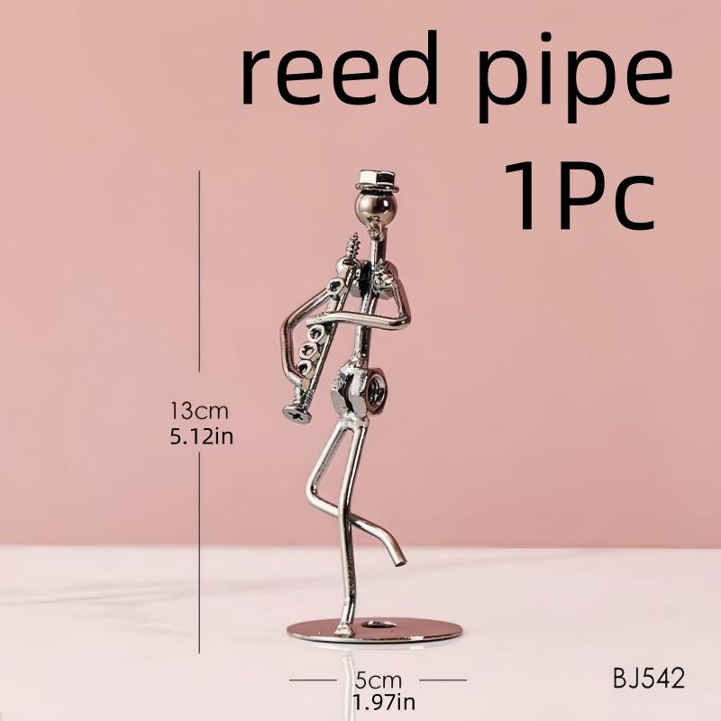 1piece Metal Puppet Playing Musical Instrument, Vintage Band Model, Living Room Desktop Decoration, Home Decoration