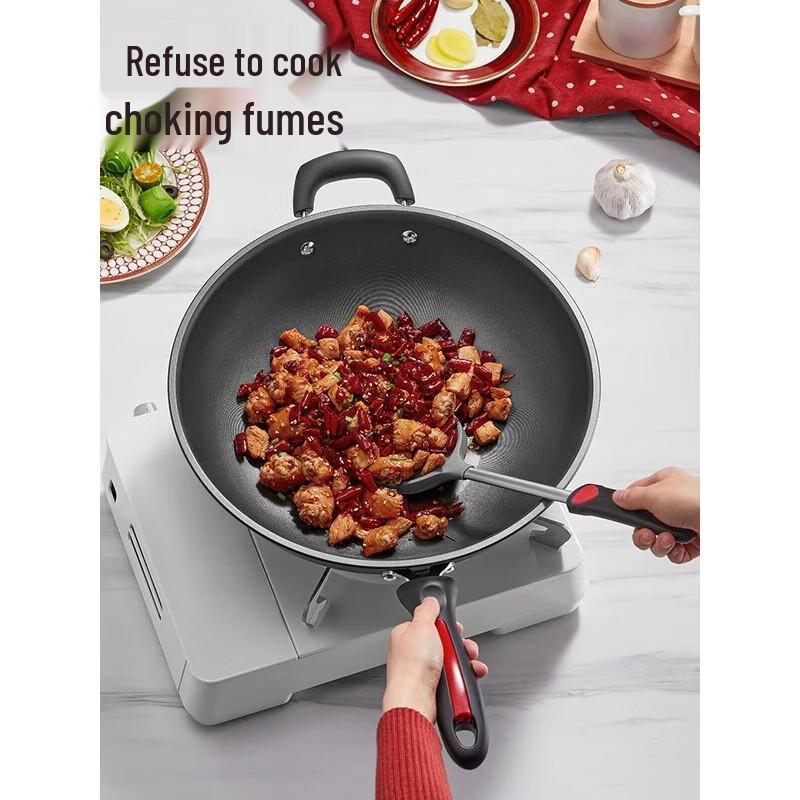 COOKER KING 36cm Non-Stick Flat Bottom Wok