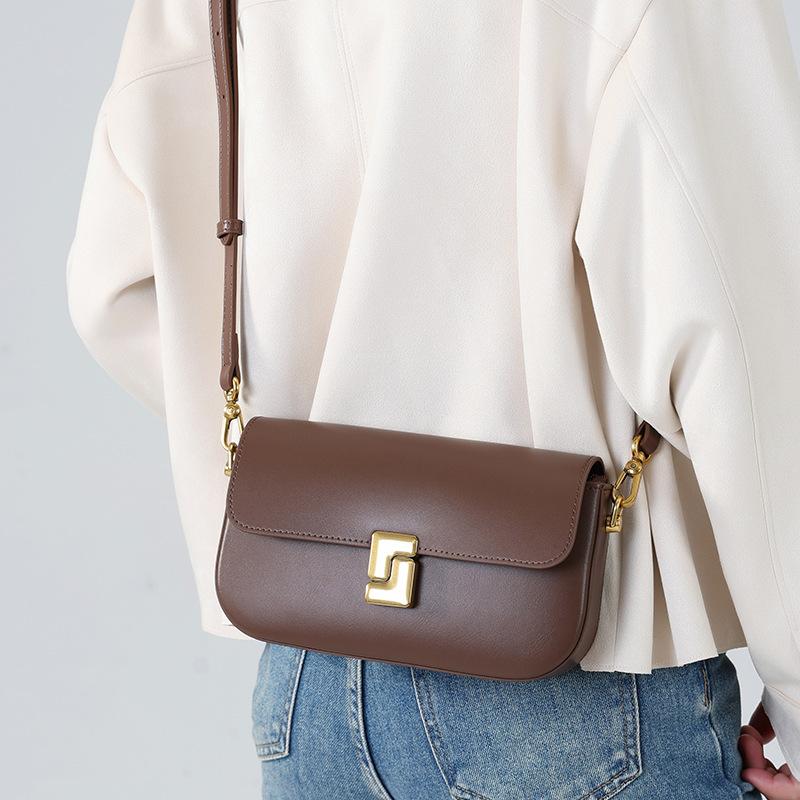 Cowhide Bag Women's Niche High-end Small Square Bag New Crossbody Bag Large Capacity Versatile Shoulder Bag Women