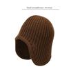 Casual Versatile Winter Knitted Hat Ear Protection Warm Overhead Cap Solid Color Coldproof Earflap Hat for Women