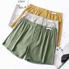 Men Boxer Underwear Open Design Button Placket Mid-rise Elastic Waistband Shorts Briefs Solid Color Loose Fit Underwear