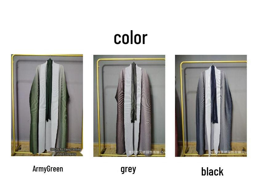 Plus Size African Pleated Long Dress Set - Miyake Style