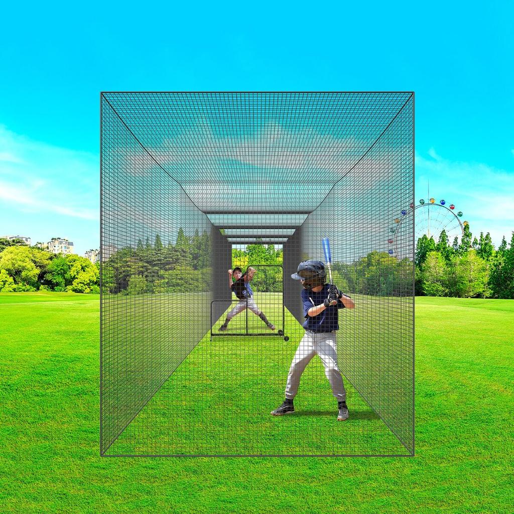 Baseball Batting Netting, Professional Softball Baseball Batting Hitting Training Net, Practice Portable Pitching Cage Net with Door & Carry Bag,