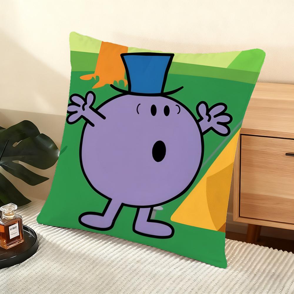 Cute Mr. M-Men Cushion Cover Soft Short Plush Pillow Cover Smooth Cozy Texture Aesthetic Cushion Case Home Decor
