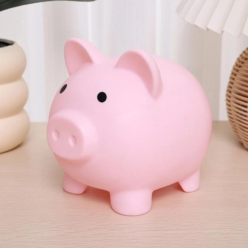Cartoon Pig Silicone Piggy Bank Shock-Resistant Savings Jar with Easy Access Children's Financial Literacy Toy