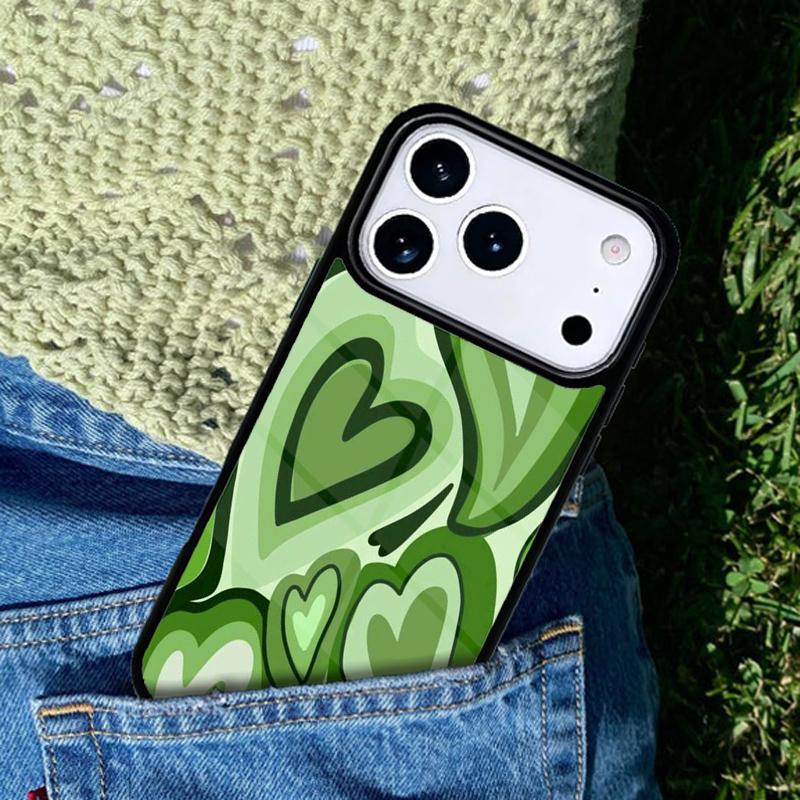 Sage Green Coffee Love Heart Latte Phone Case For iPhone 17 AIR 16 Pro Max 15 14 Pro 11 12 13 Shockproof Silicone Cover