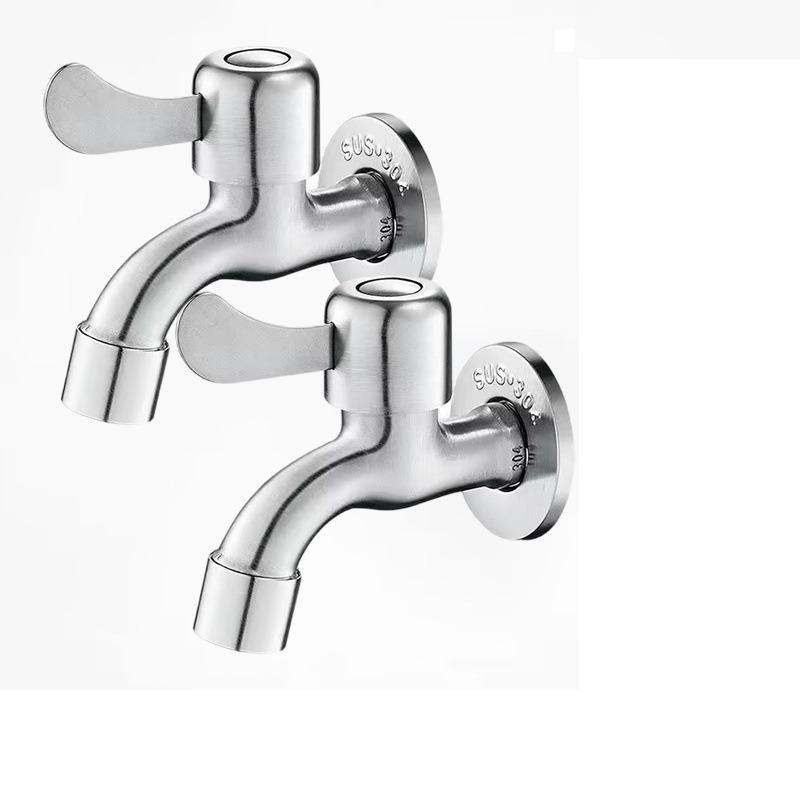 Black Stainless Steel Wall Mounted Bathroom Corner Washing Machine Faucets Outdoor Garden Bibcock Bath Toilet Mop Pool Tap