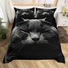 Cute Cat Duvet Cover Bedding Three-Piece Set 3D Animal Digital Printing Quilt Cover