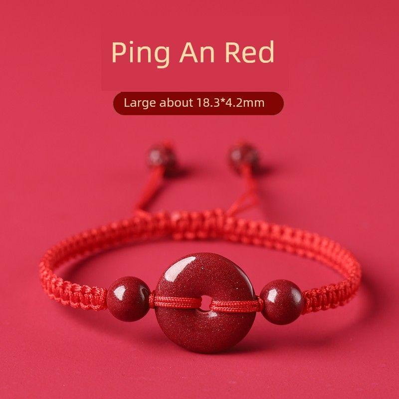 

Putuo Mountain Real Cinnabar Safety Buckle Bracelet Men 2025 Raw Ore Purple Gold Sand Bracelet Women s Birth Year Woven Hand Strap Ping An Red [Large]](Boys + Nafu)