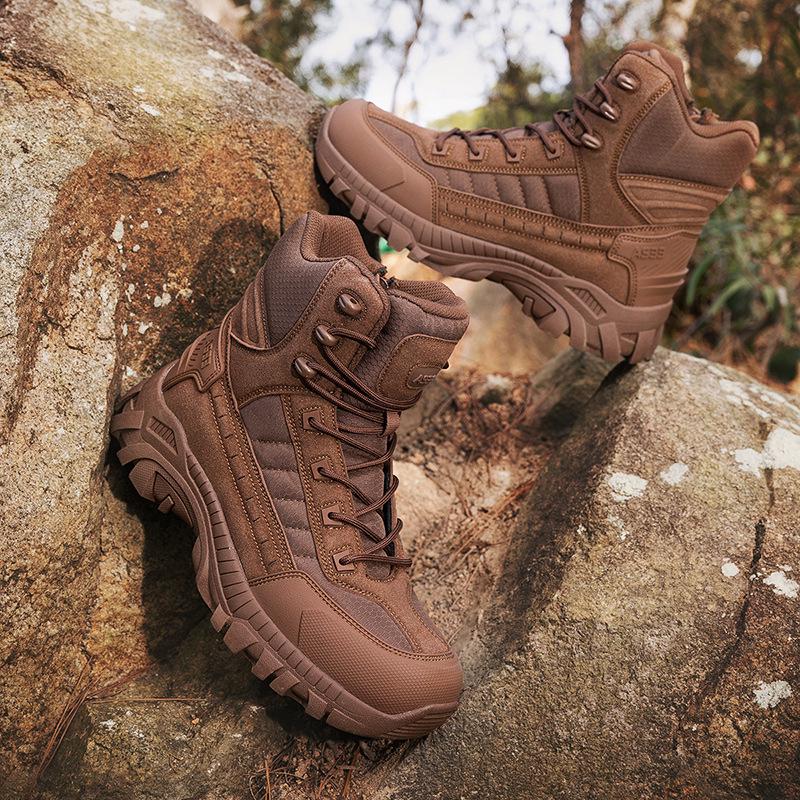 2024 Men's Plus Size High-Top Camouflage Combat and Hiking Boots