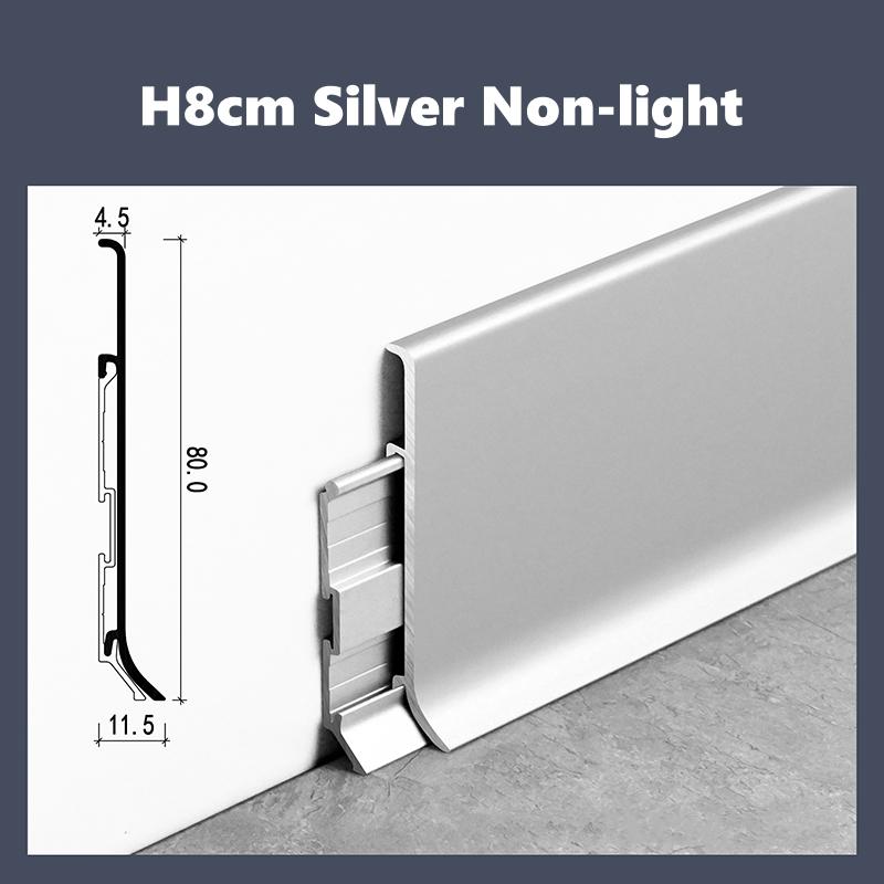 H5/6/8cm Super Narrow LED Wall Skirting Line Minimalist Aluminium Profile Floor Baseboard Silicone Neon Strip Light Diffuser