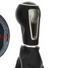 Seat Leon II 05-13 BLACK ECO LEATHER Gear Shift Knob + Gaiter with Frame 5 SPEEDS