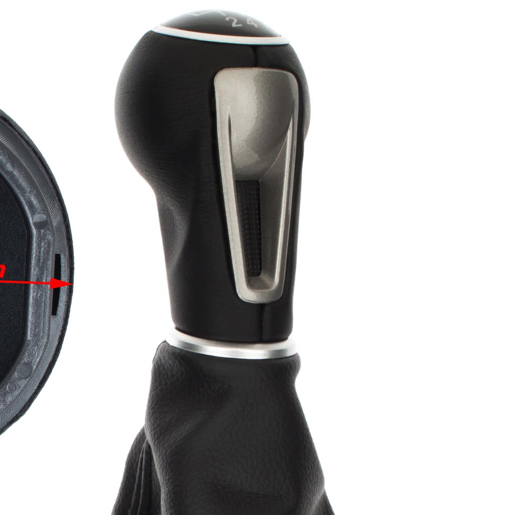 Seat Leon II 05-13 BLACK ECO LEATHER Gear Shift Knob + Gaiter with Frame 5 SPEEDS
