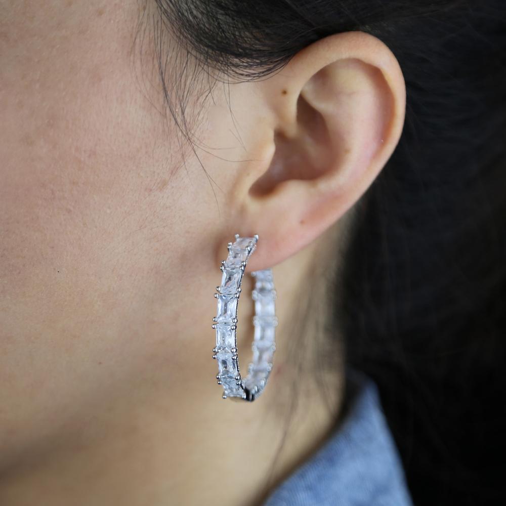 2023 Top Quality Gold Silver Plated Cubic Zircon Dainty Round Hoop Earring Minimalist Jewelry for Women Girls25mm 40mm