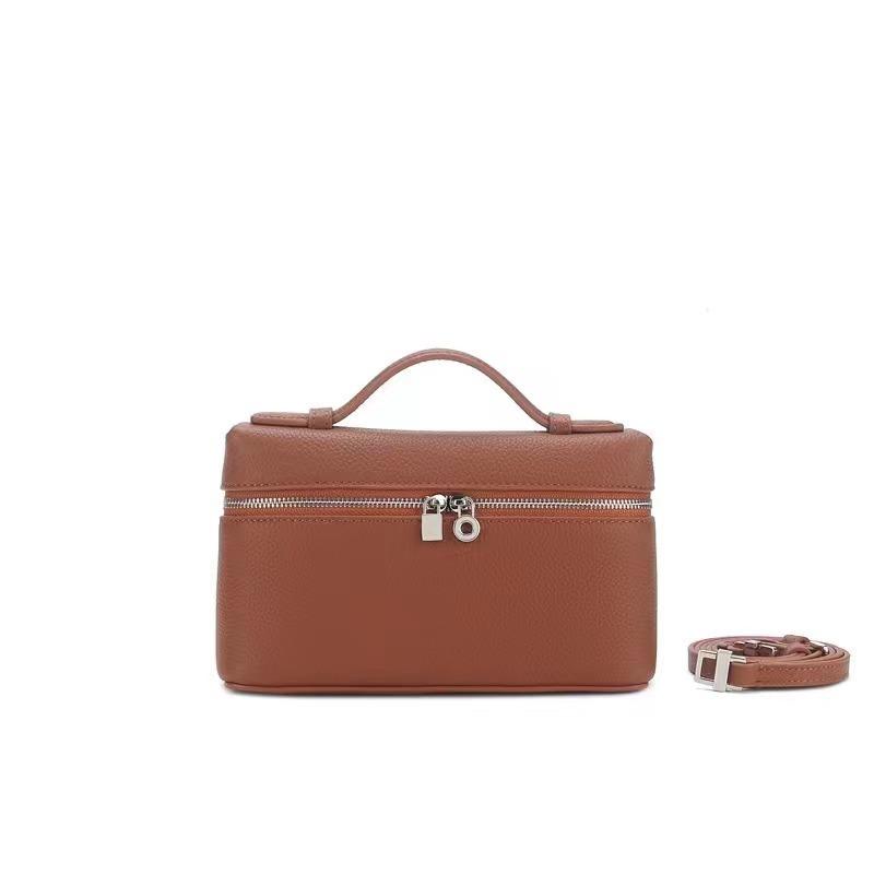 Leather Handbag Female, Versatile Shoulder Crossbody Lychee Pattern Calfskin Bag Hair