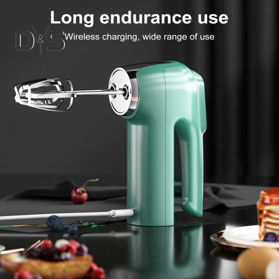 Cordless Electric Whisk 3 Speeds USB Rechargeable Stainless Steel Egg Beater Handheld Mixer Blender Milk Frother Kitchen Baking Supplies