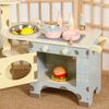 Wooden Children's Cartoon Giraffe Kitchenette Suit Simulation Stove Kitchenware Play House Toys