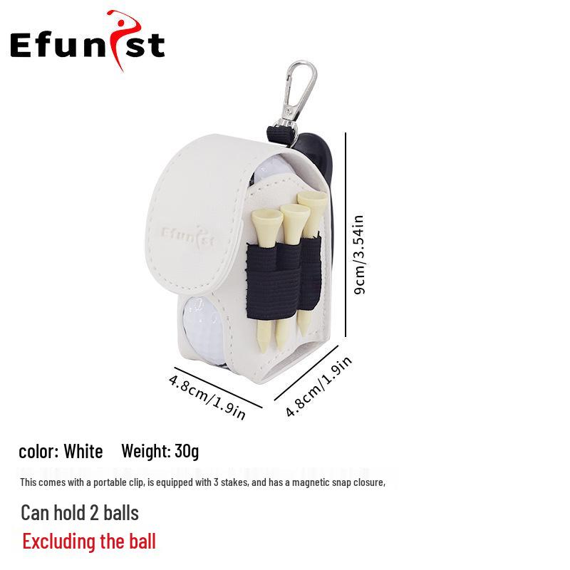Mini Waist Golf Ball Pouch - PU Leather & Polyester, Portable Storage, Multiple Styles