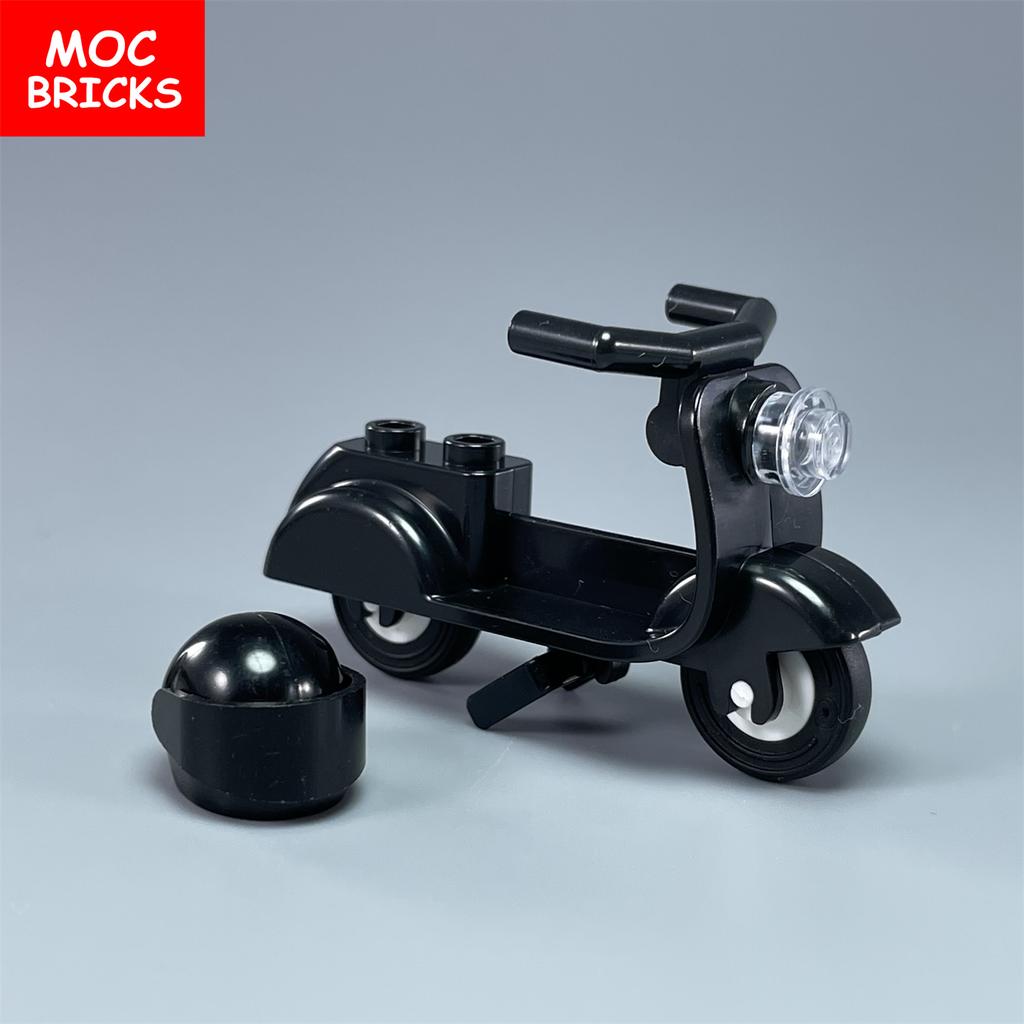 Briques de Construction Moc Non Toxiques Ville Sports Équitation Vélo Trottinette Moto Casque Assemblage Blocs de Construction Compatible Avec 15396C01 Jouets Cadeaux Enfants