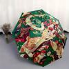 1pc Christmas Fantasy Fully Automatic Folding Portable Umbrella, 8 Iron Frames, Three-Fold Design, Suitable for All Seasons, Suitable for Outdoor Use.