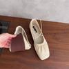 Fashion SUOJIALUN 2025 Autumn New Women Flat Shoes Fashion Pleated Shallow Slip On Ladies Elegant Mary Jane Shoes Dress Single Shoes