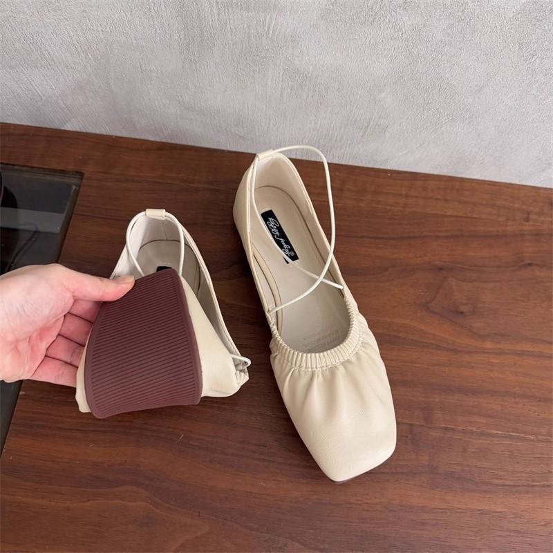 Fashion SUOJIALUN 2025 Autumn New Women Flat Shoes Fashion Pleated Shallow Slip On Ladies Elegant Mary Jane Shoes Dress Single Shoes