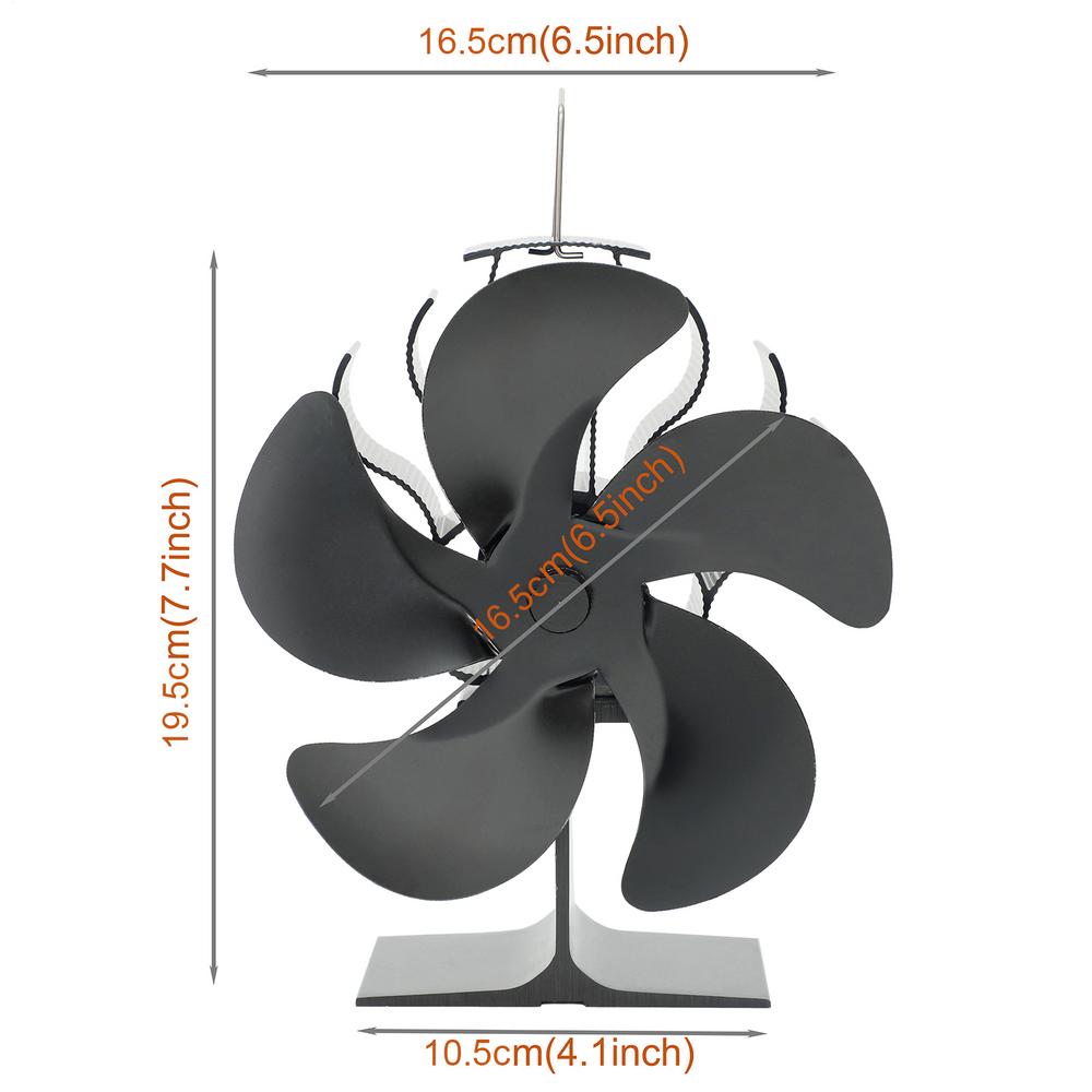 

4/5/6 Blades Heat Powered Stove Fan Log Wood Burner Eco-fan Quiet Fireplace Fan Winter Warm Home Heater Efficient Heat Distribu