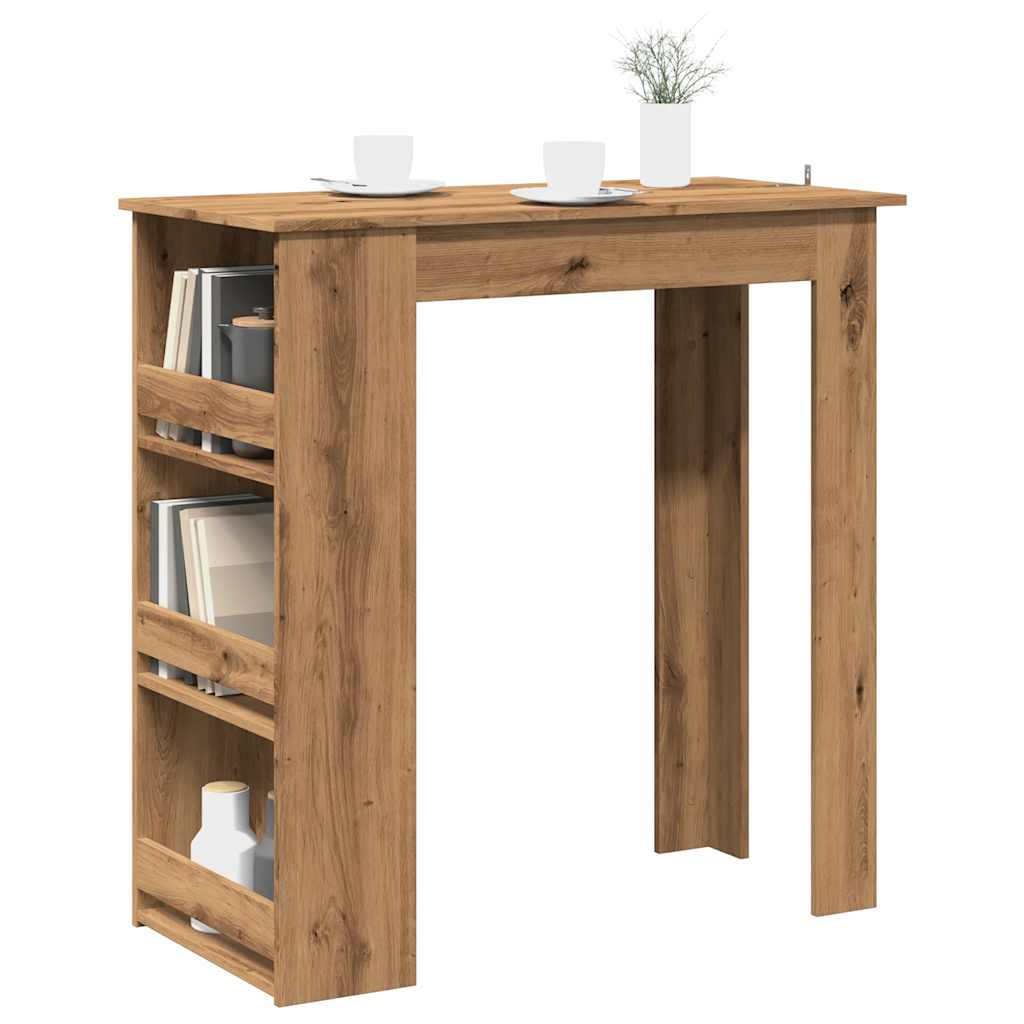 Vidaxl Bar Table With Shelves, Artisan Oak, 102X50X103.5 Cm