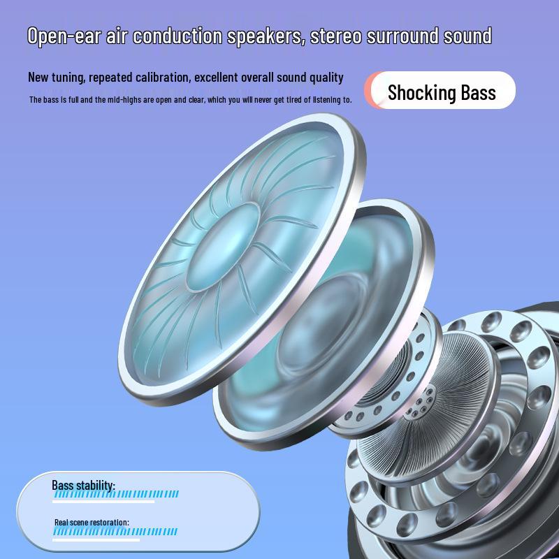 Wireless Ear-Hook Bluetooth Headphones with Air Conduction and Long Battery Life for Running