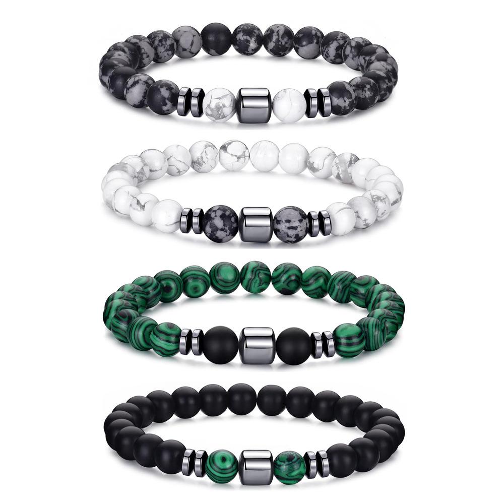 Armbandsset med naturstenspärlor för kvinnor män smycken lapis lazuli natursten lavasten tigeröga pärlarmband för par