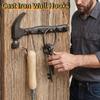 Vintage Wall-Mounted Decor Shelf DIY Dual-Purpose Hooks Cast Iron Wall Hooks  Craftsmen