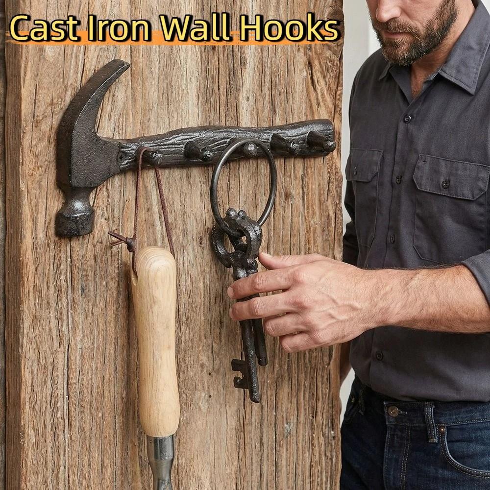 Vintage Wall-Mounted Decor Shelf DIY Dual-Purpose Hooks Cast Iron Wall Hooks  Craftsmen