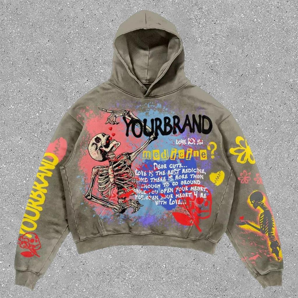 Spring and Autumn New Personality Painted Men's and Women's Hoodies Printed Graffiti Sweater