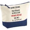 Trousse de maquillage - PLANETEE - Snowboardeur ça n'existe pas (fond bleu) - Grand format - Coton - Impression sublimation HD