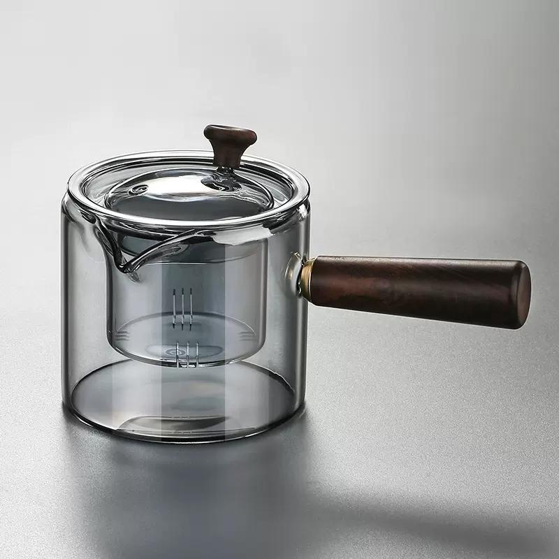 Ceainic de sticlă rezistent la temperaturi ridicate, cu conținut ridicat de siliciu și bor, pentru gătit acasă, poate fi încălzit, set de ceai în jurul aragazului, gătiți ceai