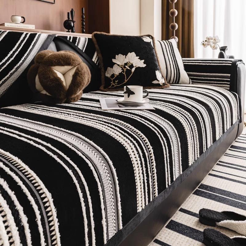 Sofa Cushion, Universal Non-Slip In All Seasons, Straight Row Sofa Seat Cushion, Cover Cloth, Antique High-End Sofa Cover Towel