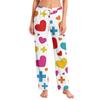 Damen Valentinstag Herz, thematische lässige Milchseide Fleece Hose, Schlafhose, Hausanzughose