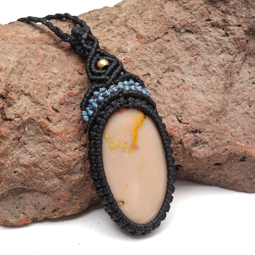 Macrame Thread Gemstone Handmade Jewelry 20-36''Ad Wild Horse Jasper Pendant