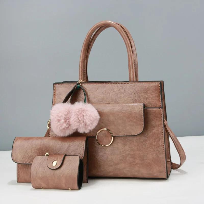 High Quality Leather Women Crossbody Shoulder Bags  New 3 Piece Set Luxury Purses and Handbags Women Bags