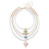 Boho Flower Evil Eye Beads Pendant Necklace for Women Lucky Heart Rhinestone Heishi Beads Multi-layer Chain Party Jewelry Gift