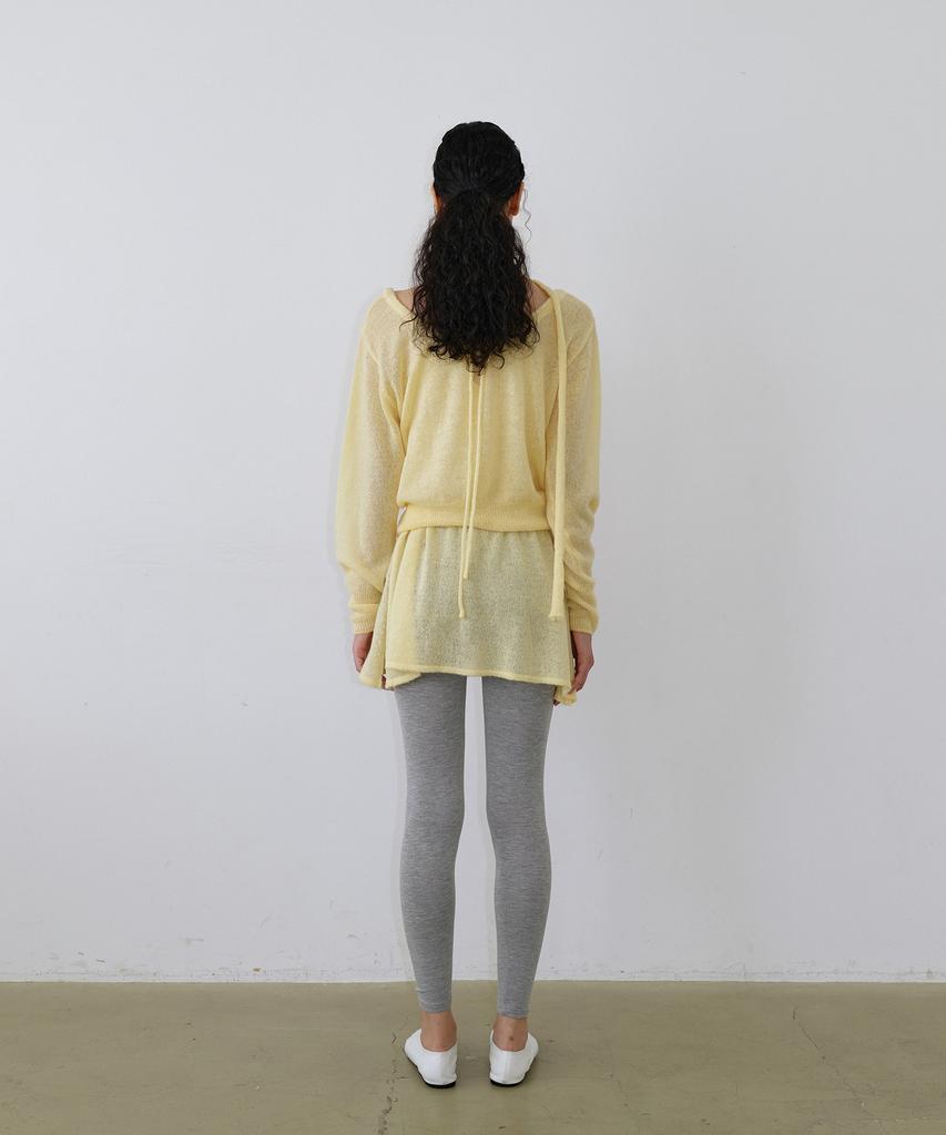UUNE SCENE String Deep U-Neck Knit_Yellow